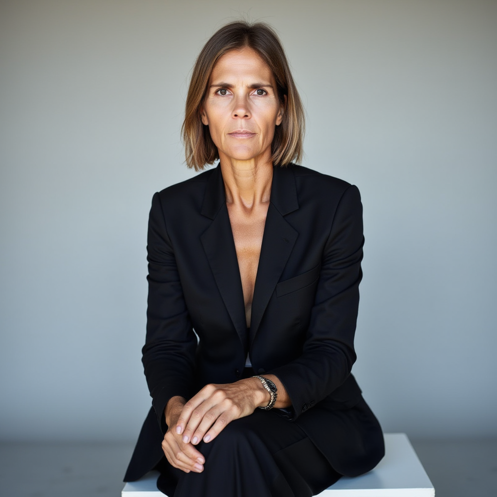 Designer woman working on branding project using digital tablet at modern creative office.