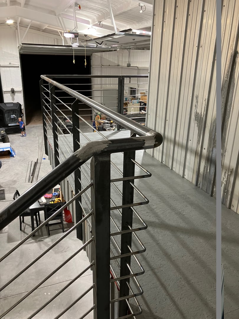 Steel staircase installation