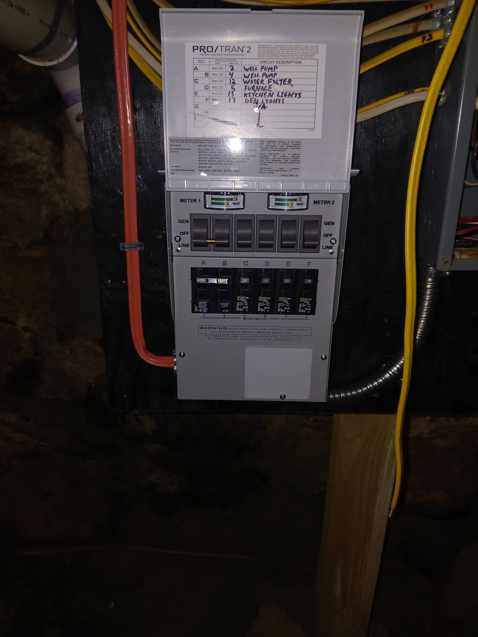 Recent electrical work
