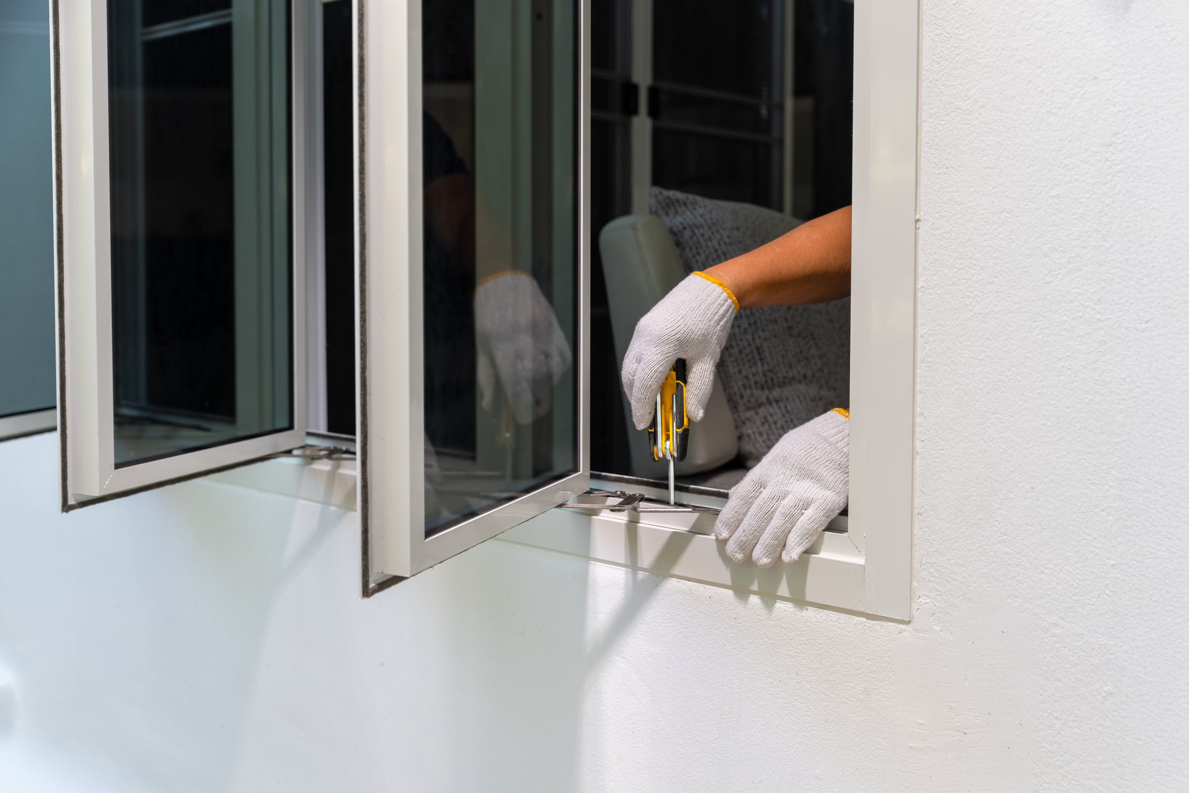 Handyman replace casement window stay friction.