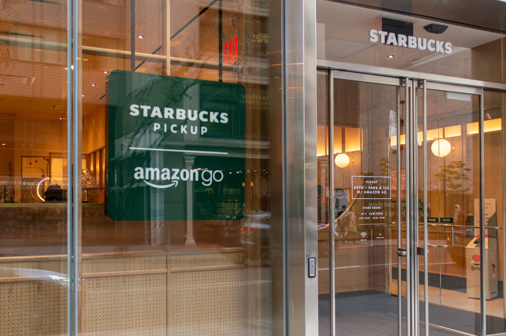 Starbucks Pickup and Amazon Go store concept