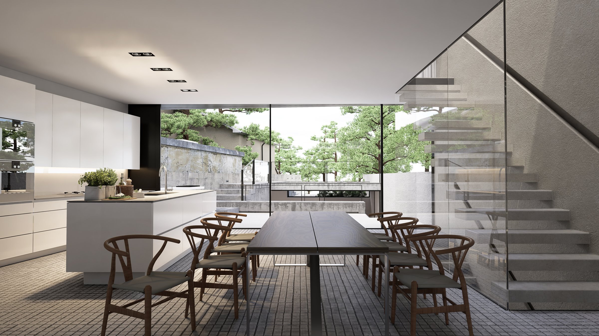 Bright and spacious kitchen-dining area
