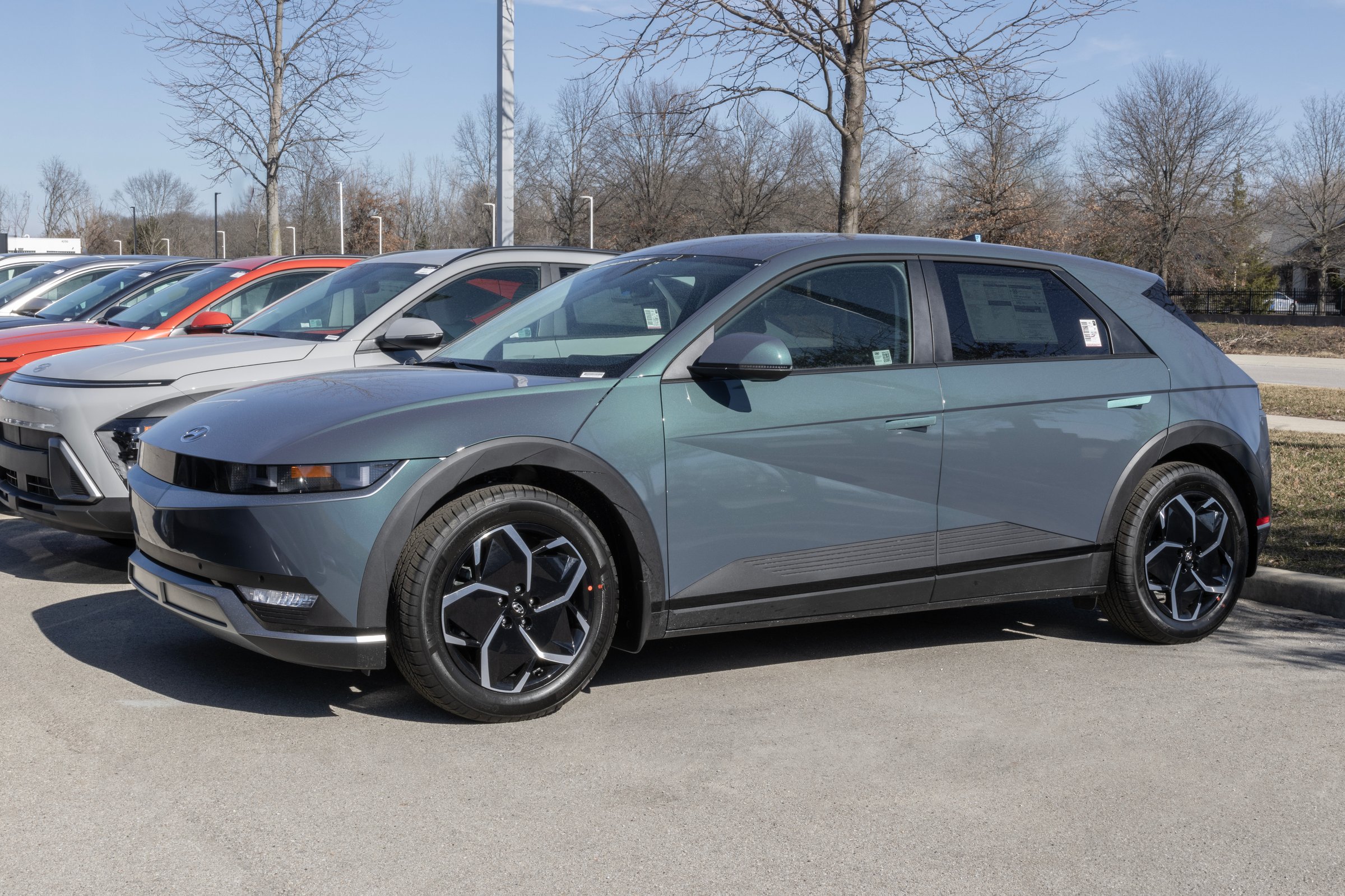 Indianapolis - February 11, 2024: Hyundai IONIQ 5 Electric Vehicle EV display. Hyundai offers the IONIQ 5 in standard range, SE, SEL and limited models.
