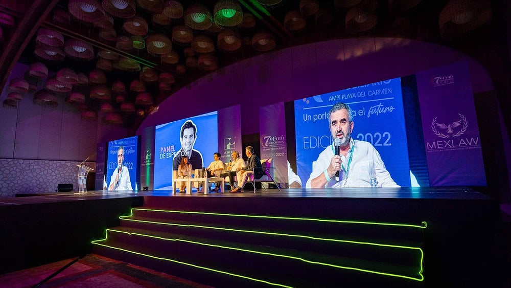 Conference presentation with large screen display