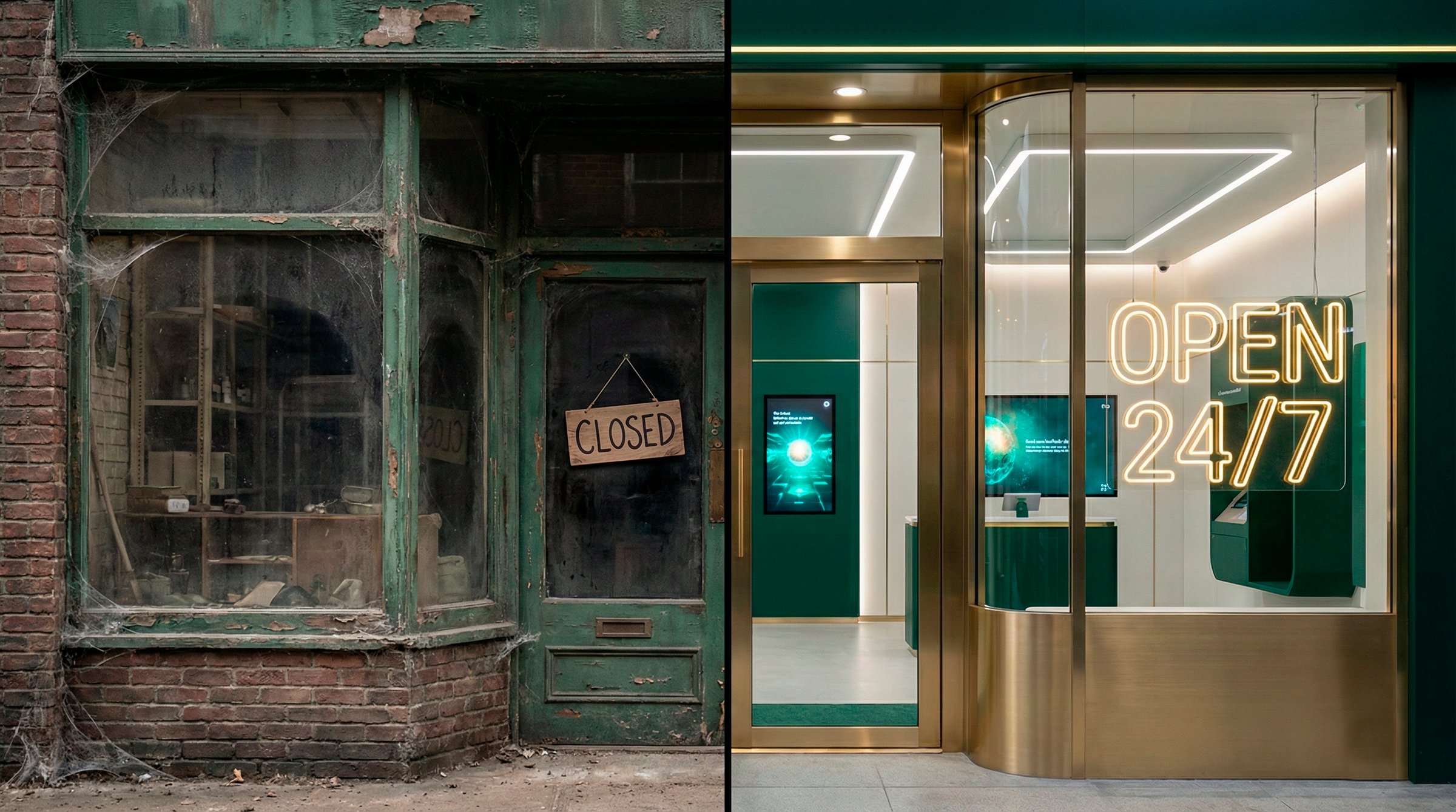 Comparación visual de sitios web: antiguo vs moderno