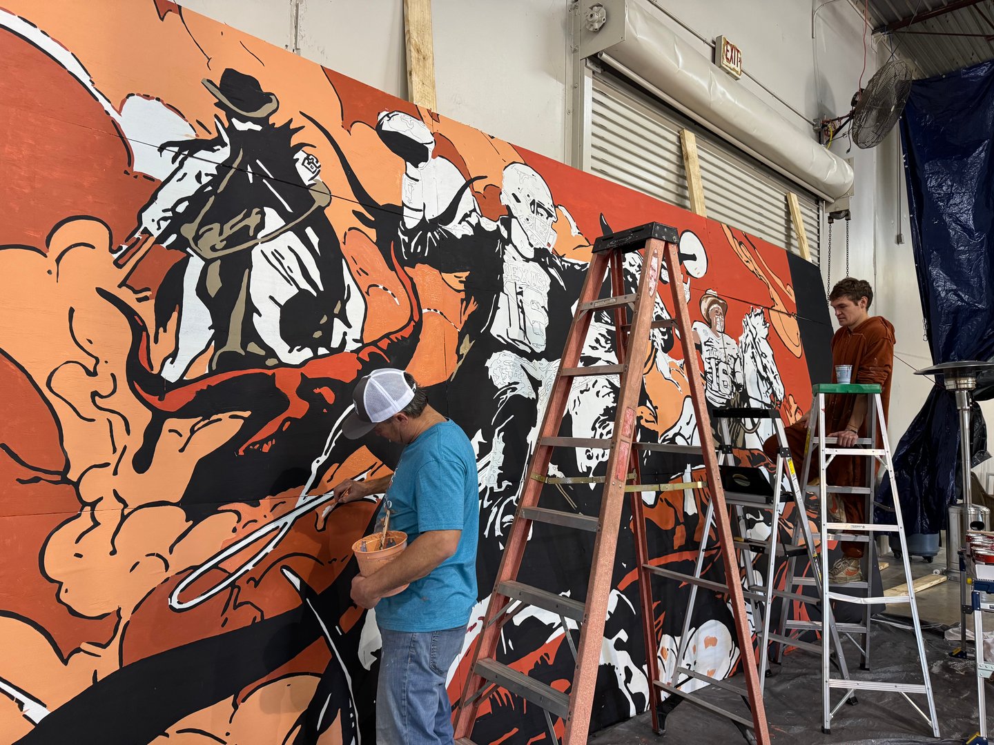 Arch Manning Mural Process Photo 7