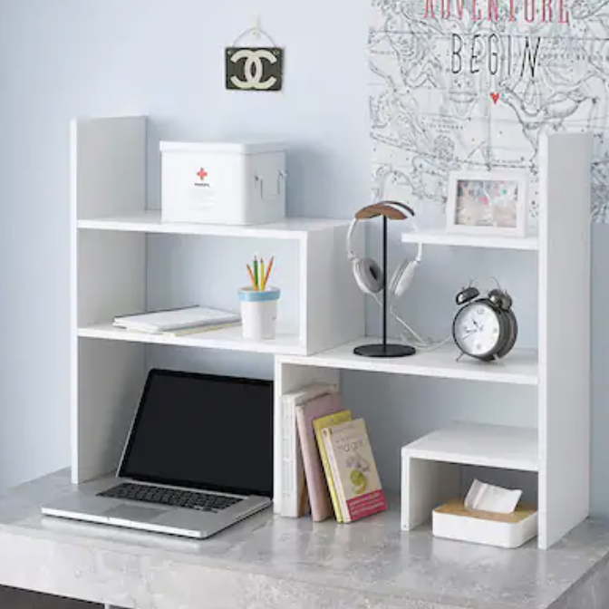 Desk bookshelf organizer for dorm room