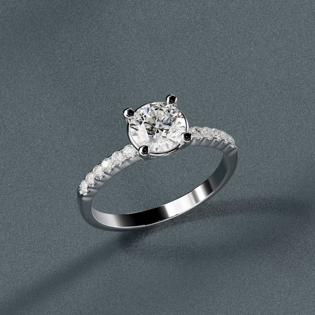 Beautiful lab-grown diamond engagement ring