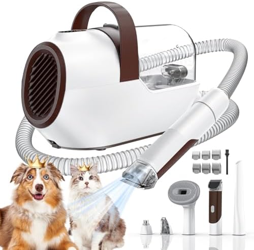 Dog Grooming Vacuum Kit with Pet Clipper and Nail Grinder