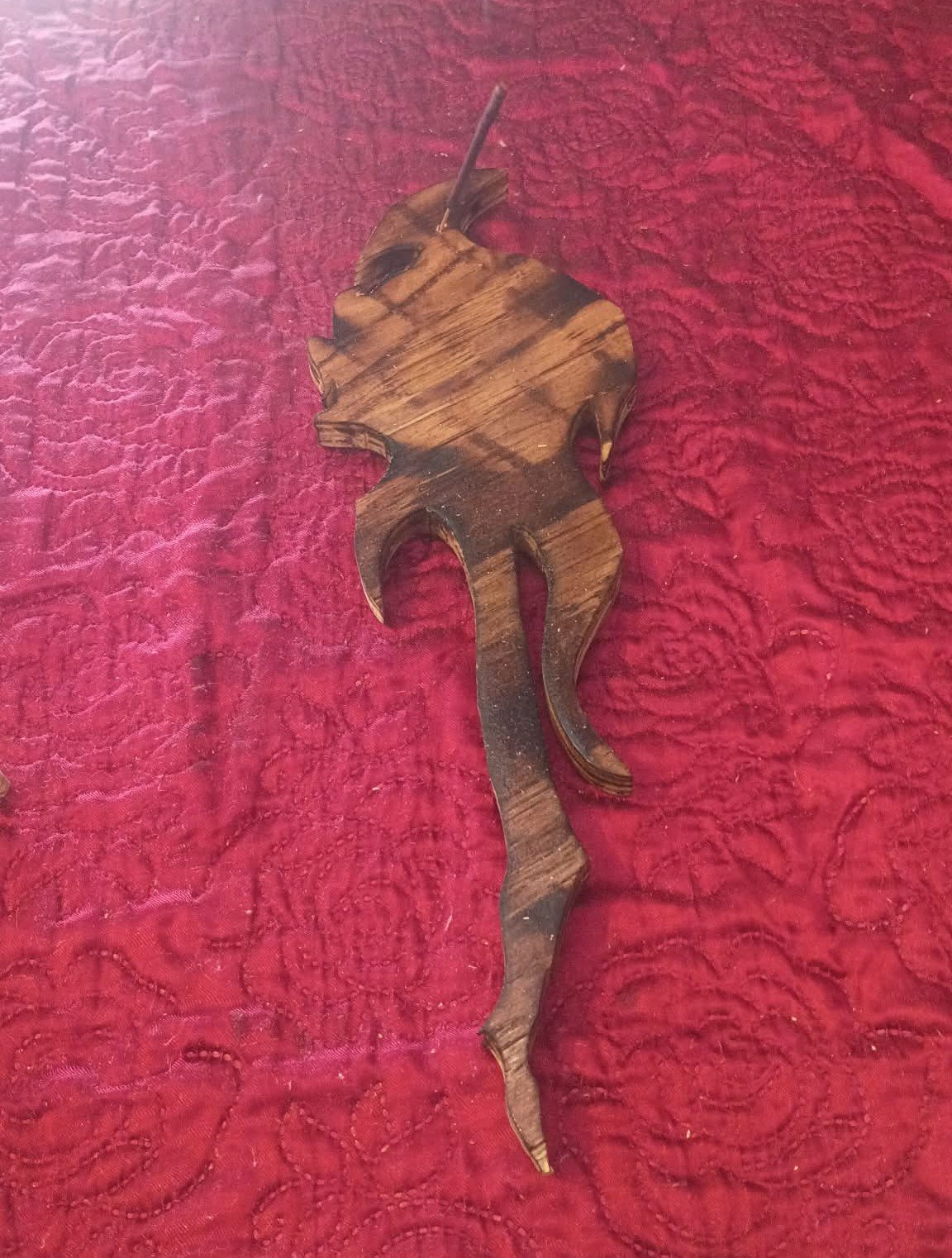 State-shaped wood incense burner