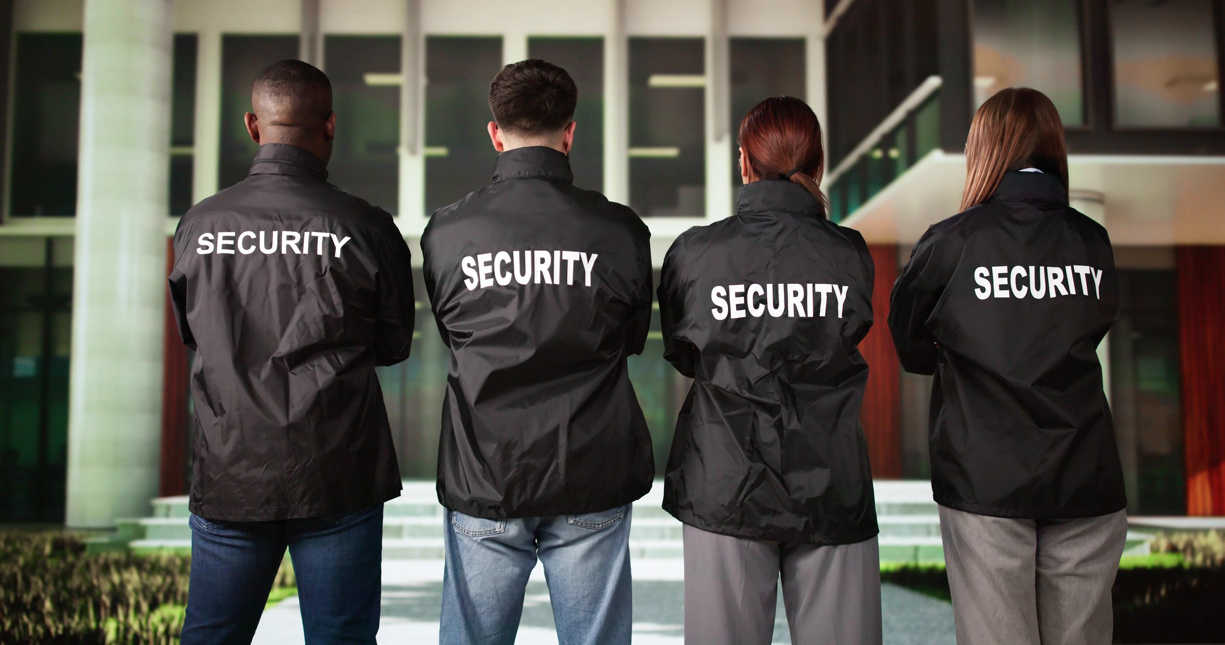 Security Guard Event Service. Officer And His Group