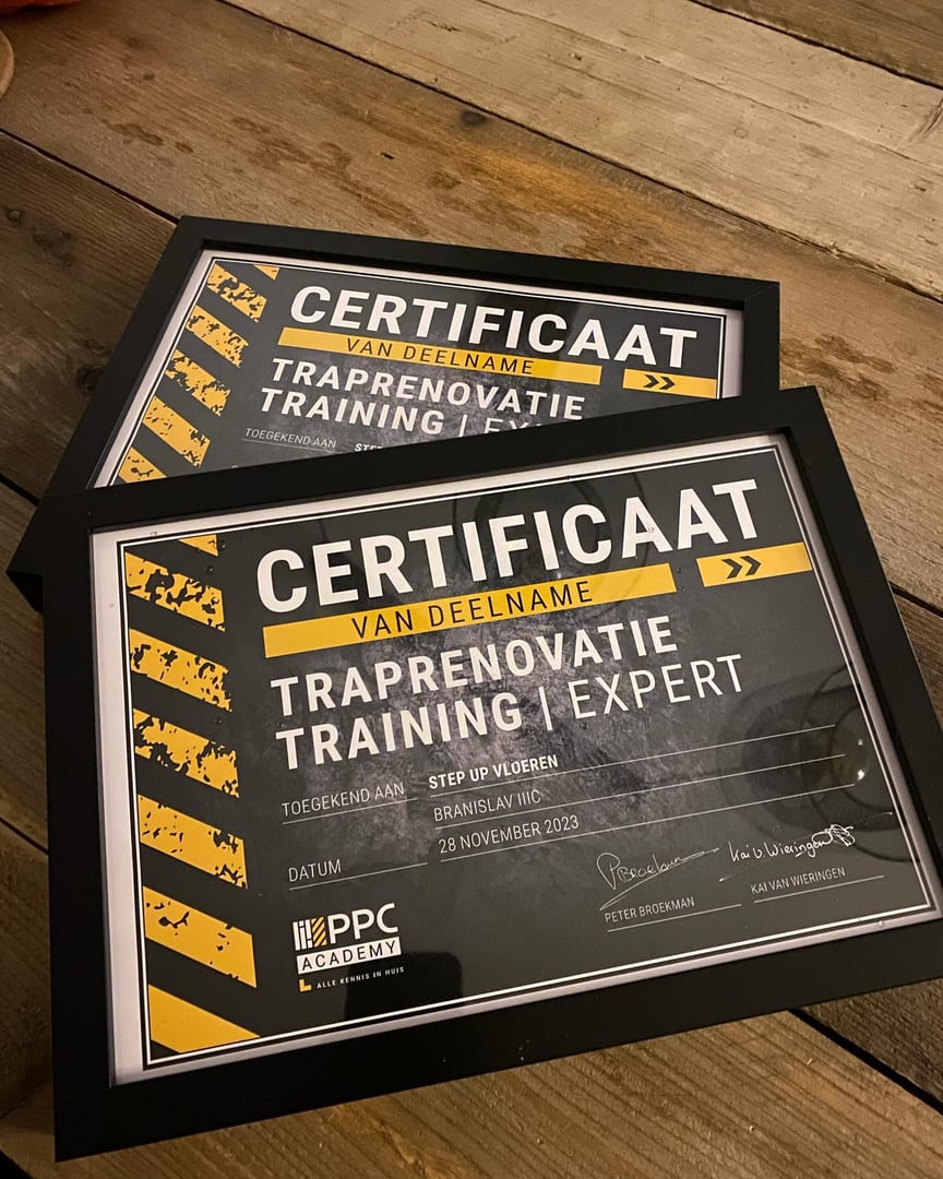 Step Up Vloeren traprenovatie certificaat