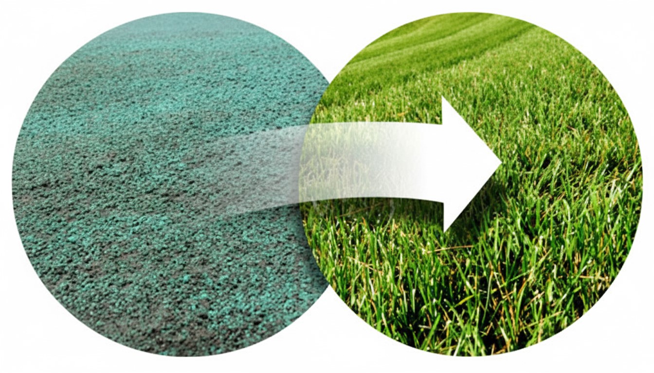 Hydroseeding results showing full lawn growth