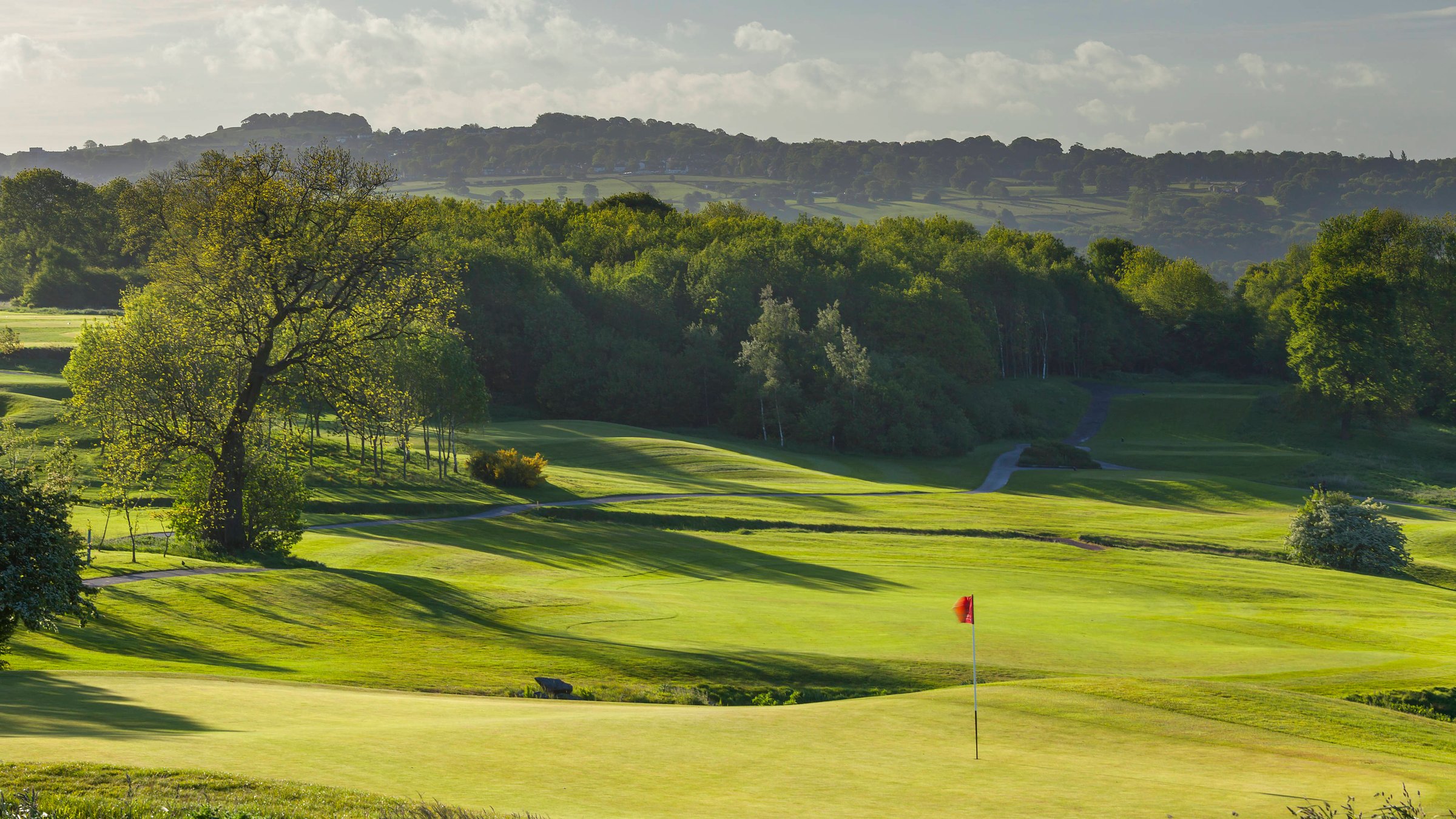 Beautiful golf course fairways and greens at Hollins Hall