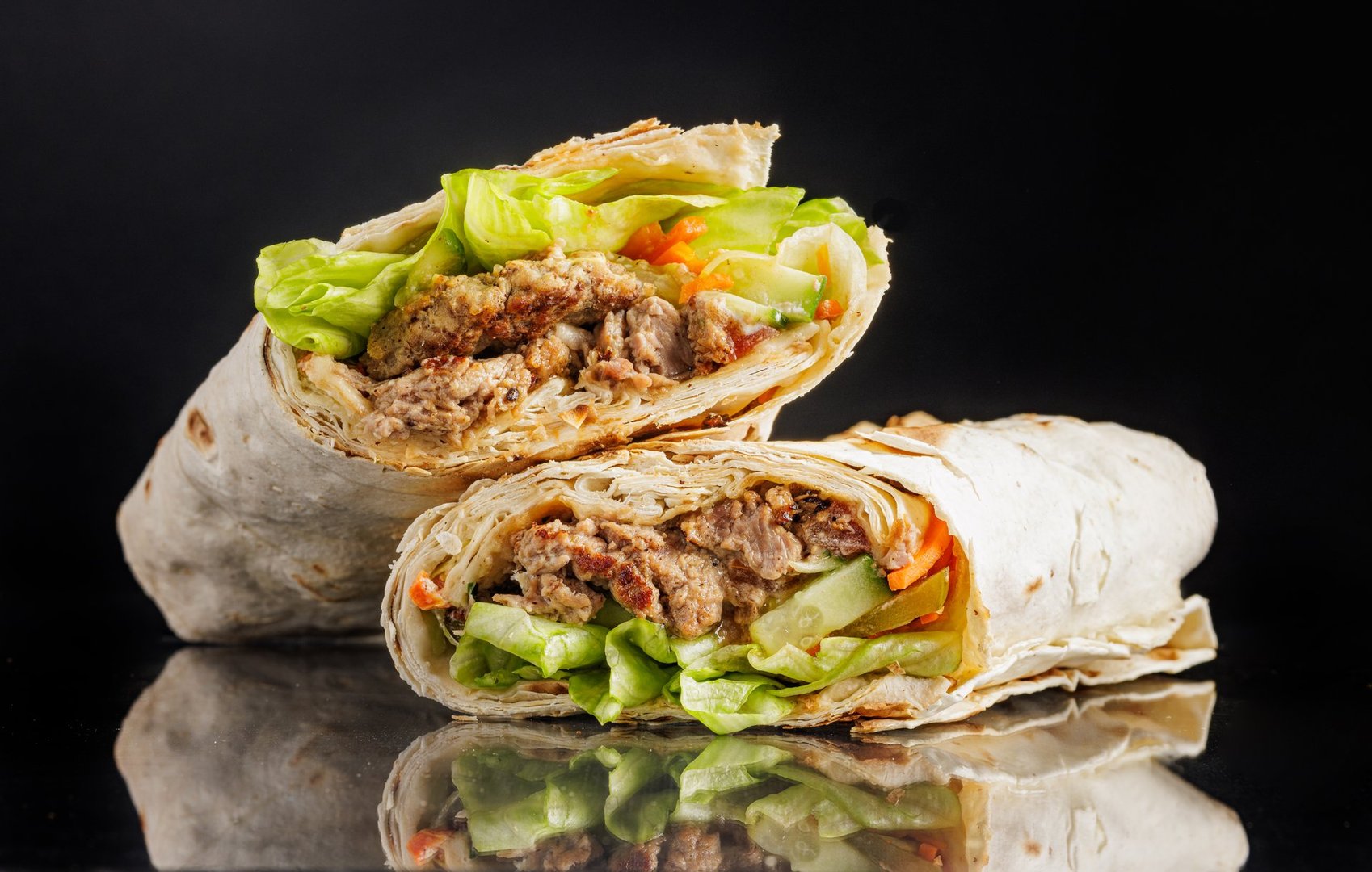 Shawarma wrap with vegetables