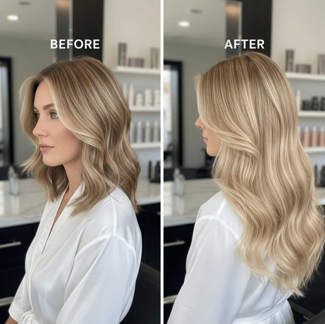 Hair extension specialist UK - expert hair transformation - bespoke hair extensions - luxury salon services - professional hair stylist - hair extension expert - premium hair care - custom hair extensions - hair makeover specialist