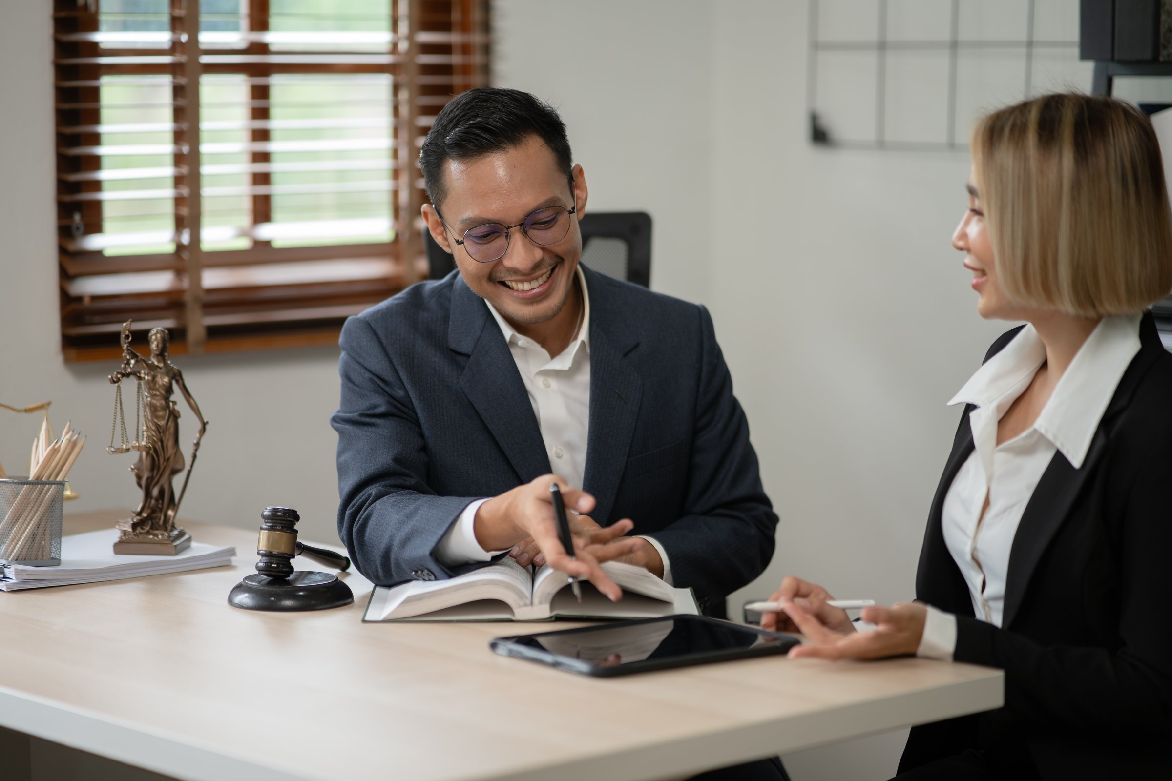 lawyer or judge consult having team meeting with client, Law and Legal services concept