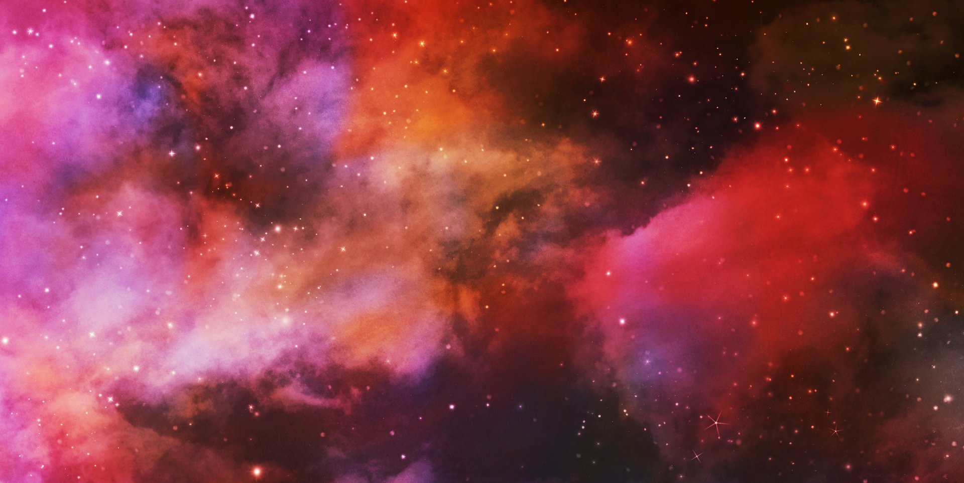 Red violet theme on star and nebular and galaxy background.