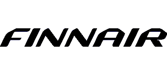 The Finnair logo in bold black uppercase letters on a white background.