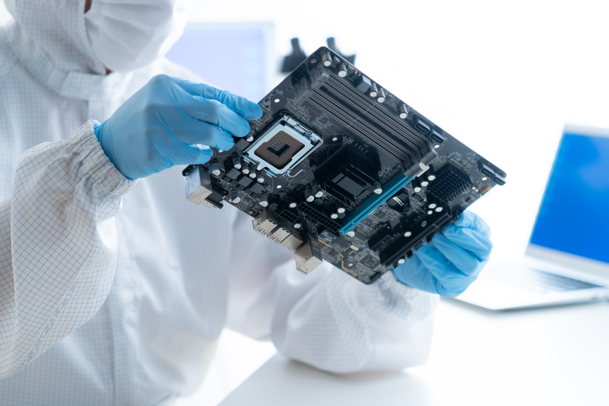 A man researching semiconductors
