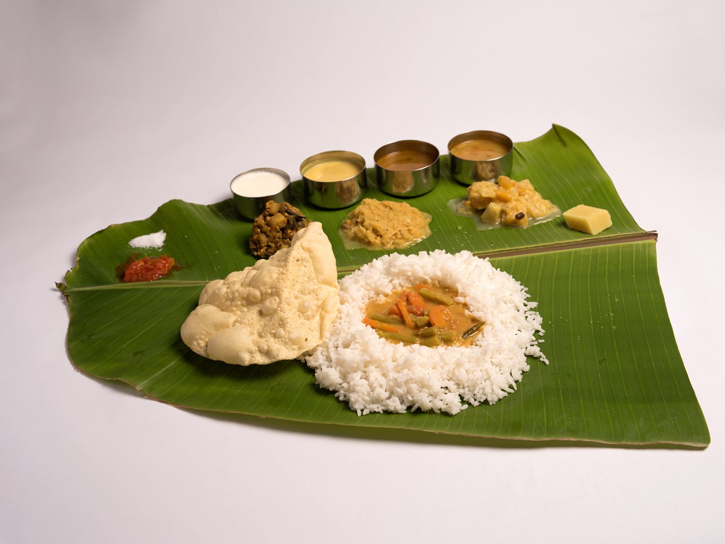 Colorful South Indian vegetarian rice dish with various flavors
