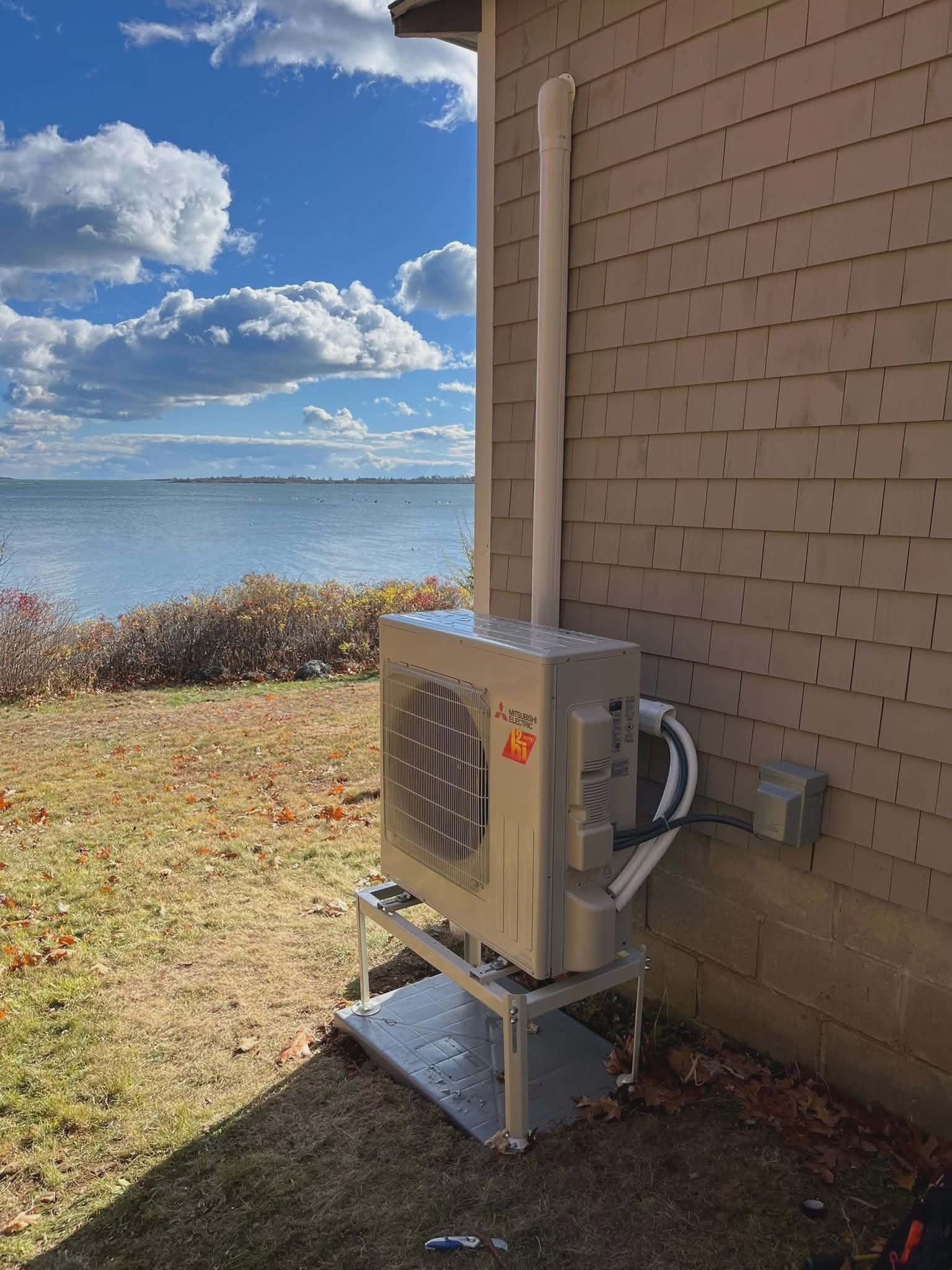 Modern heat pump installation