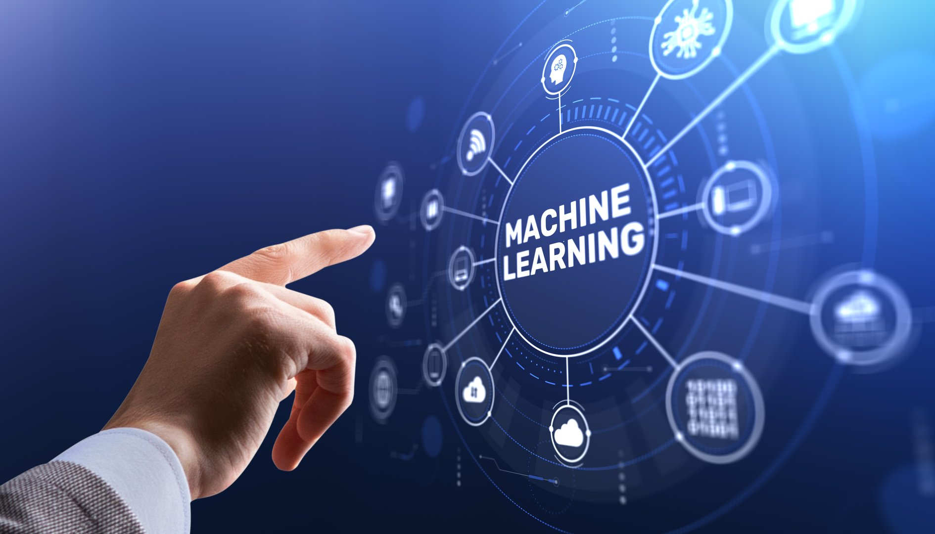 Machine Learning Technology Concept with Neural Networks and Artificial Intelligence Algorithm Data Analysis.