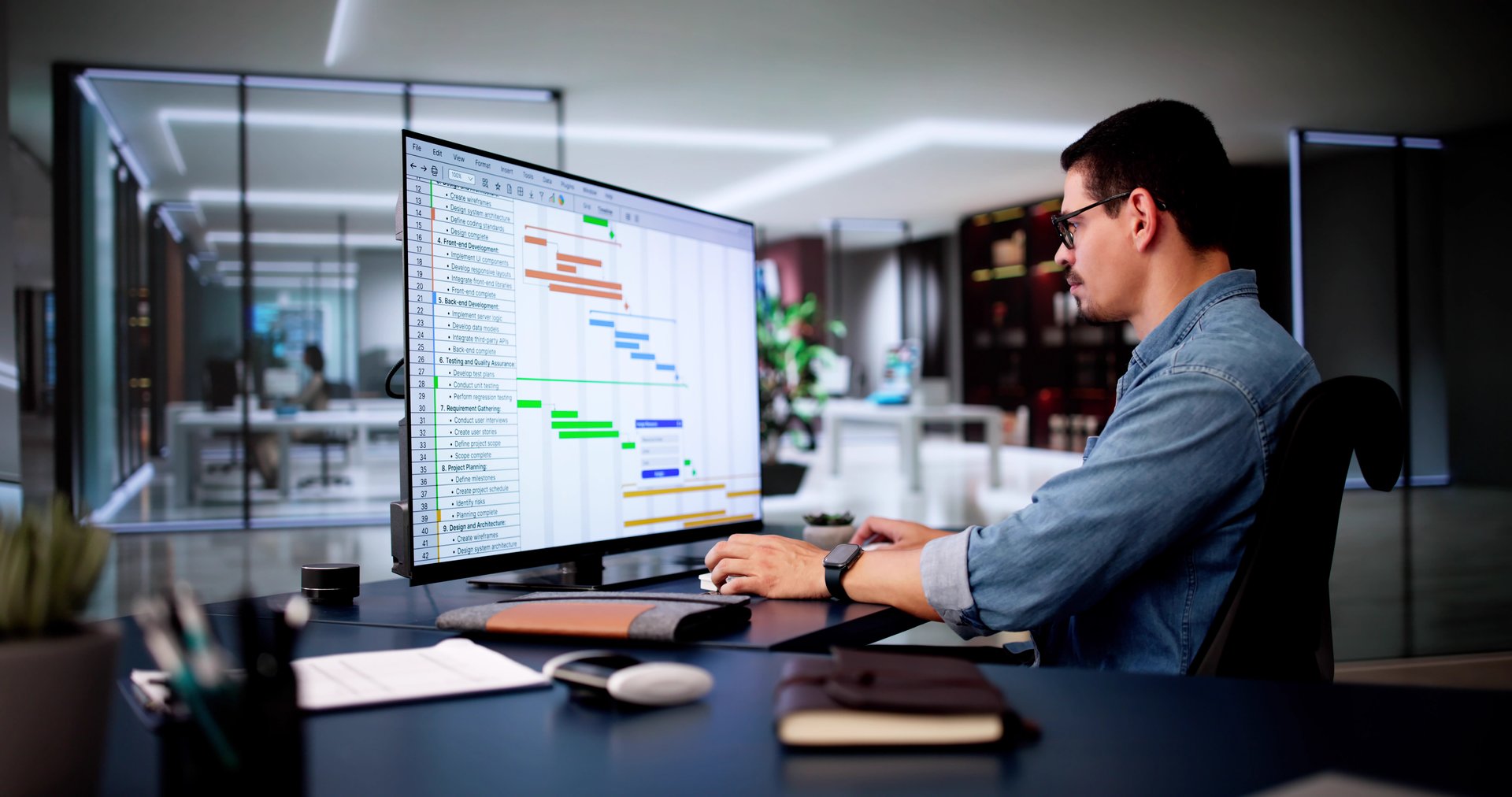 Kanban Project Management Software On Laptop. Digital Calendar Schedule