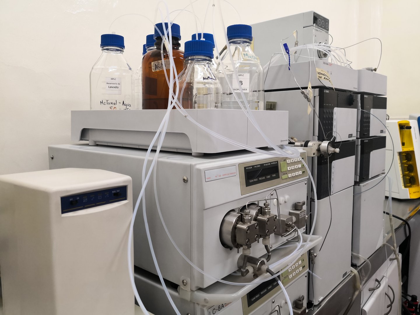 High-performance liquid chromatography equipment, HPLC, in a scientific laboratory