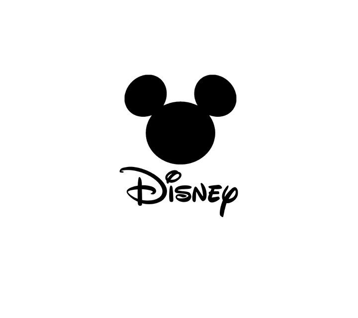 Silhouette of Mickey Mouse's head above the stylized Disney logo on a white background.