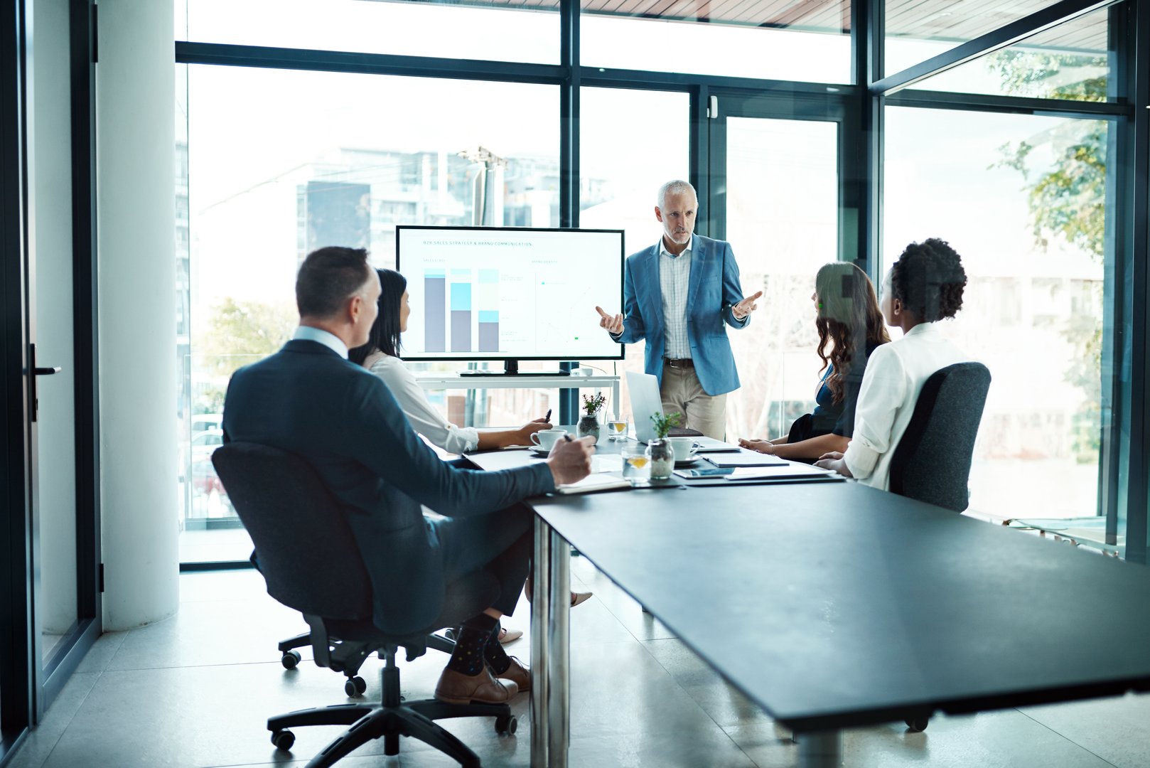 Professional Salesman Presenting Business Insights