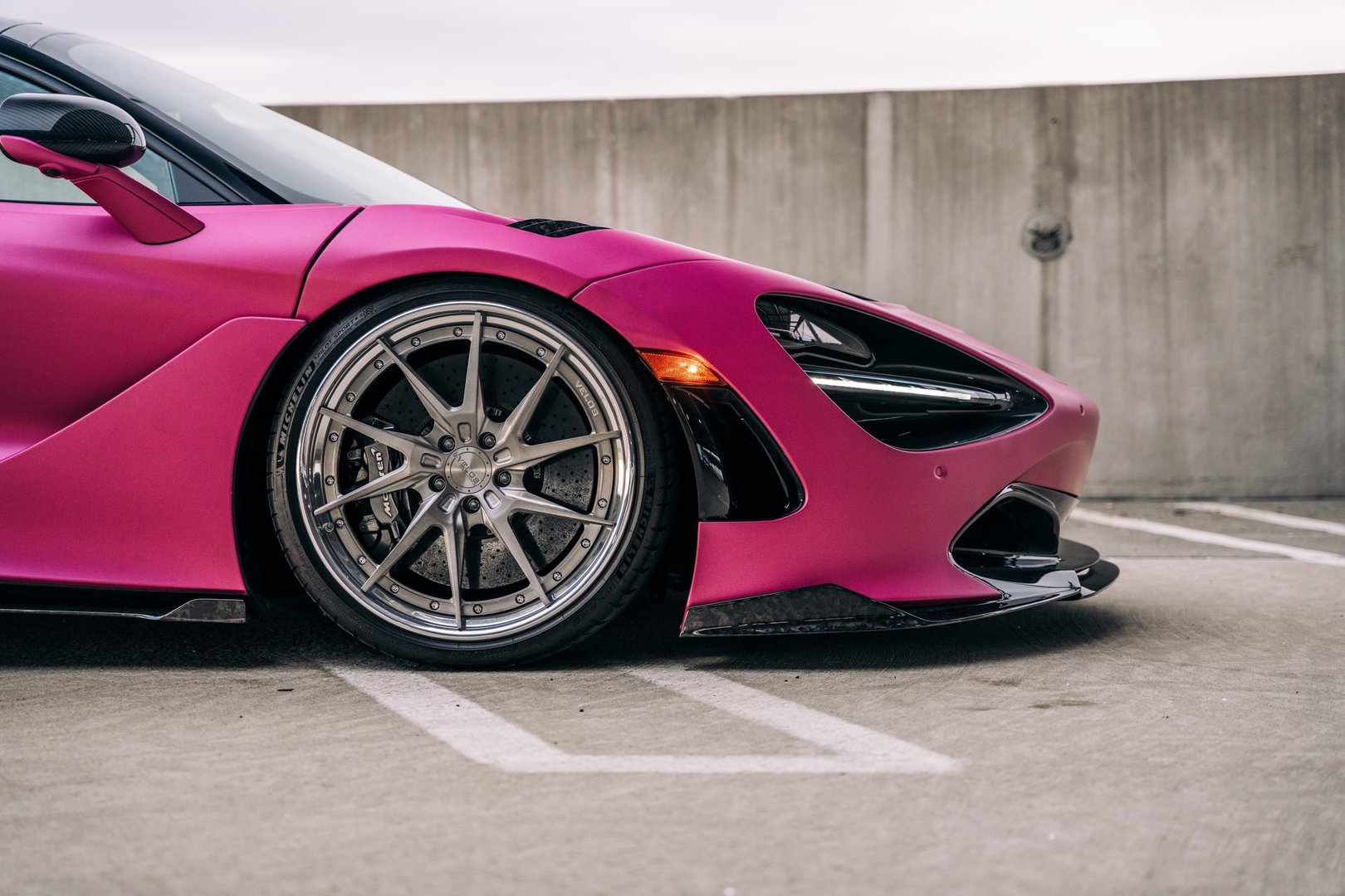 Luxury sports car with premium wheels