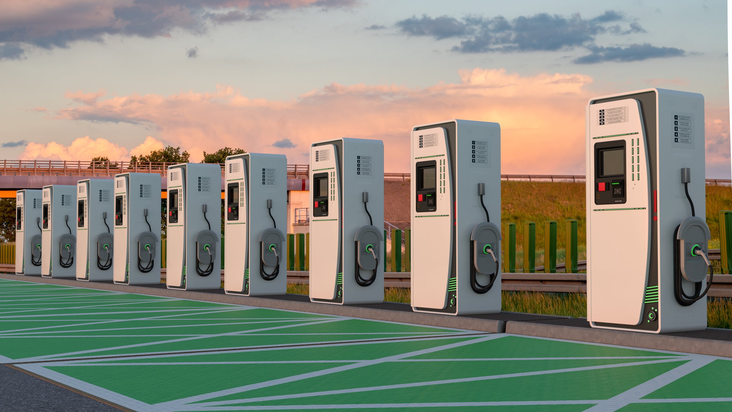 Fast charging station for electric cars