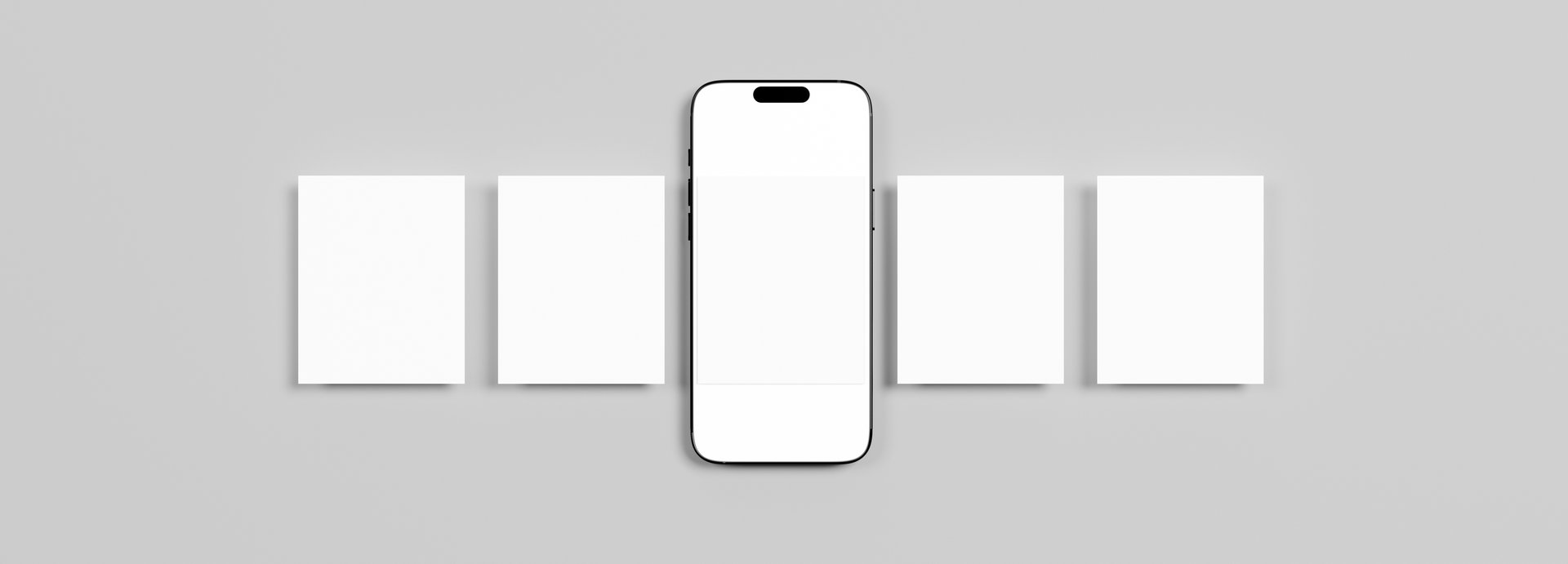 Social Media Post Mockup. Top view of a mobile phone with app page design for user carousel post feed.