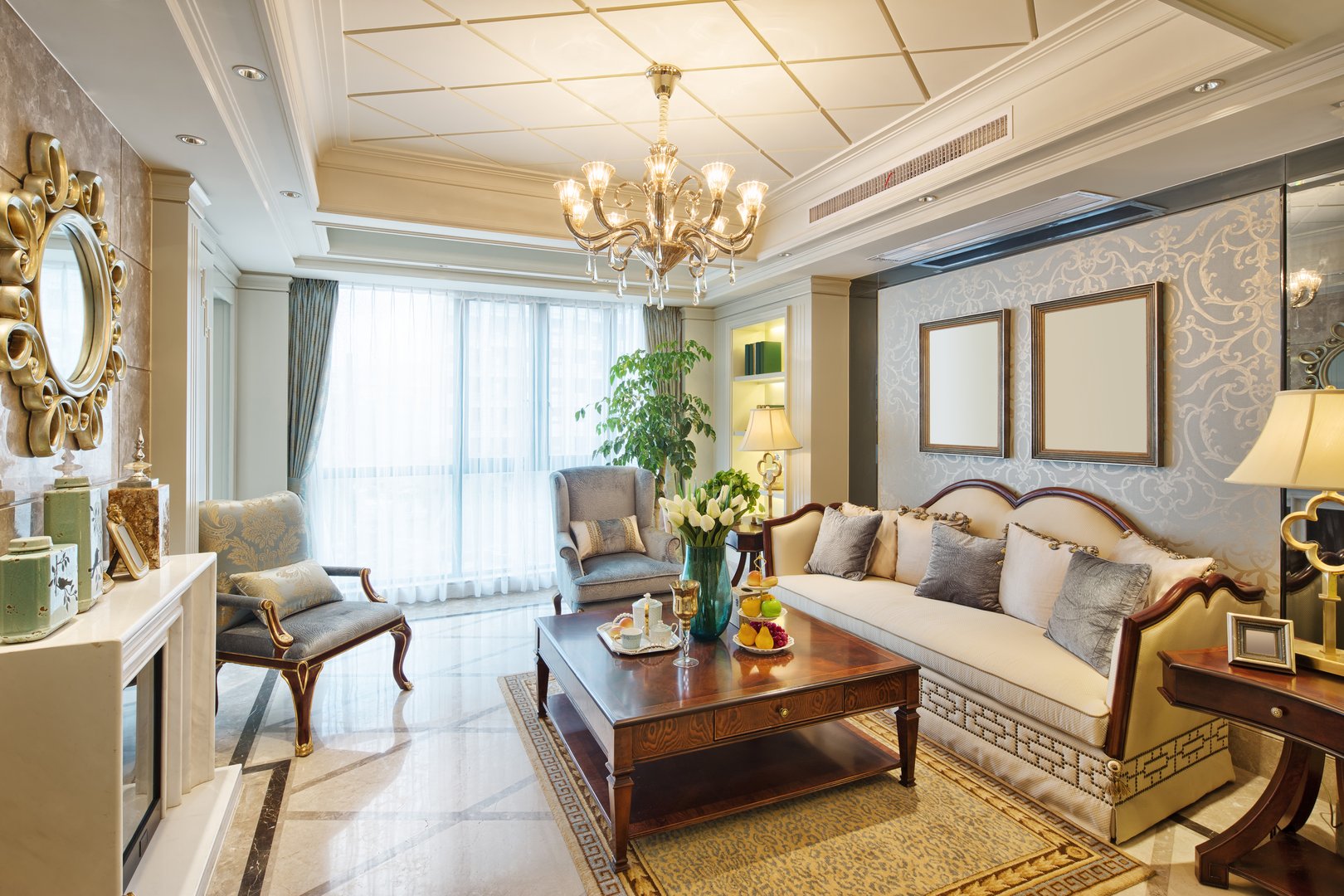 decoration and furniture in modern living room