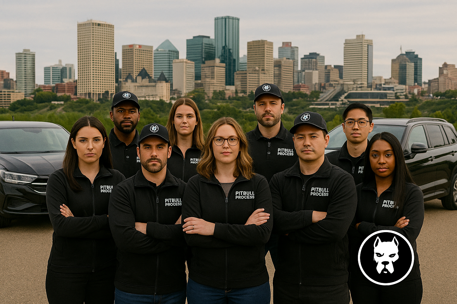 Pitbull Process Service professional team members ready to serve legal documents in Edmonton, Alberta