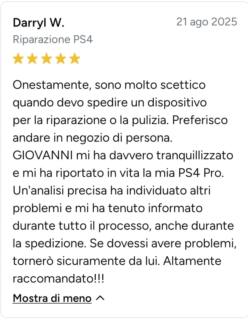 Recensione cliente