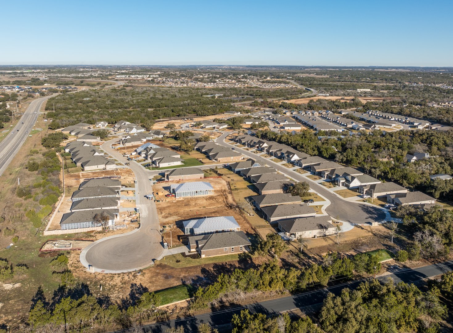 Drone view of construction site