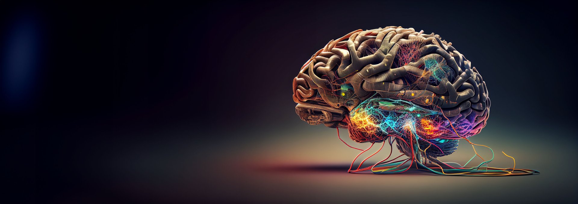 Colorful AI Brain - Artificial Intelligence theme. Generative AI