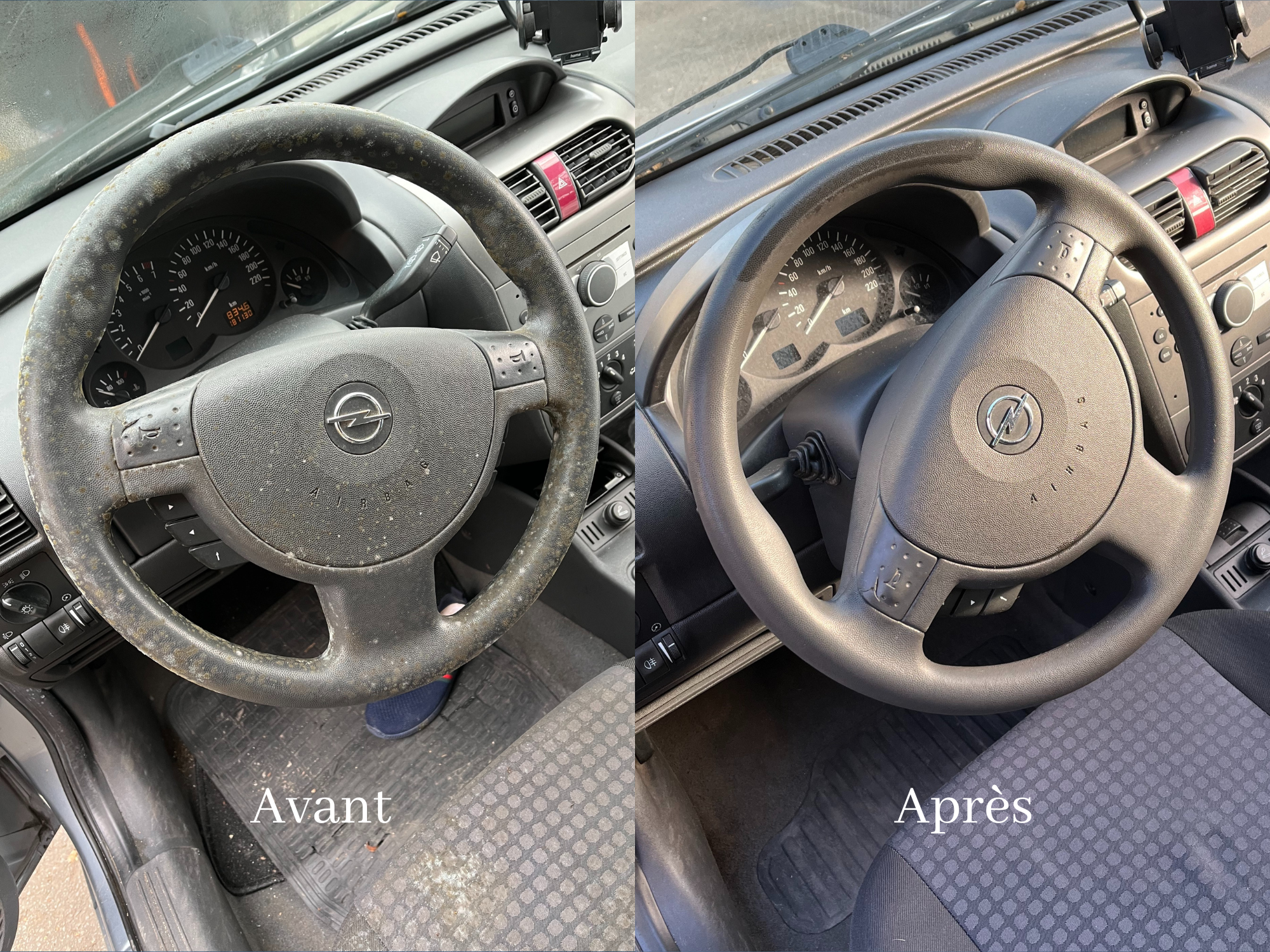 Before and after cleaning comparison