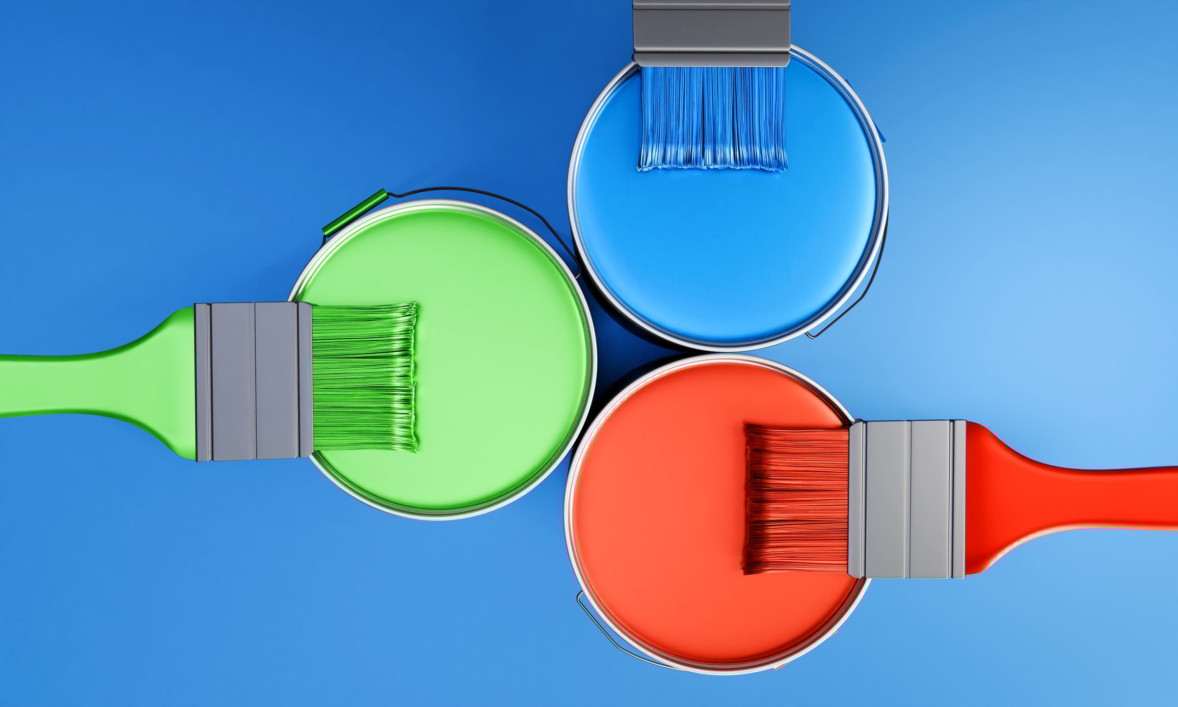 Open multi-colored paint