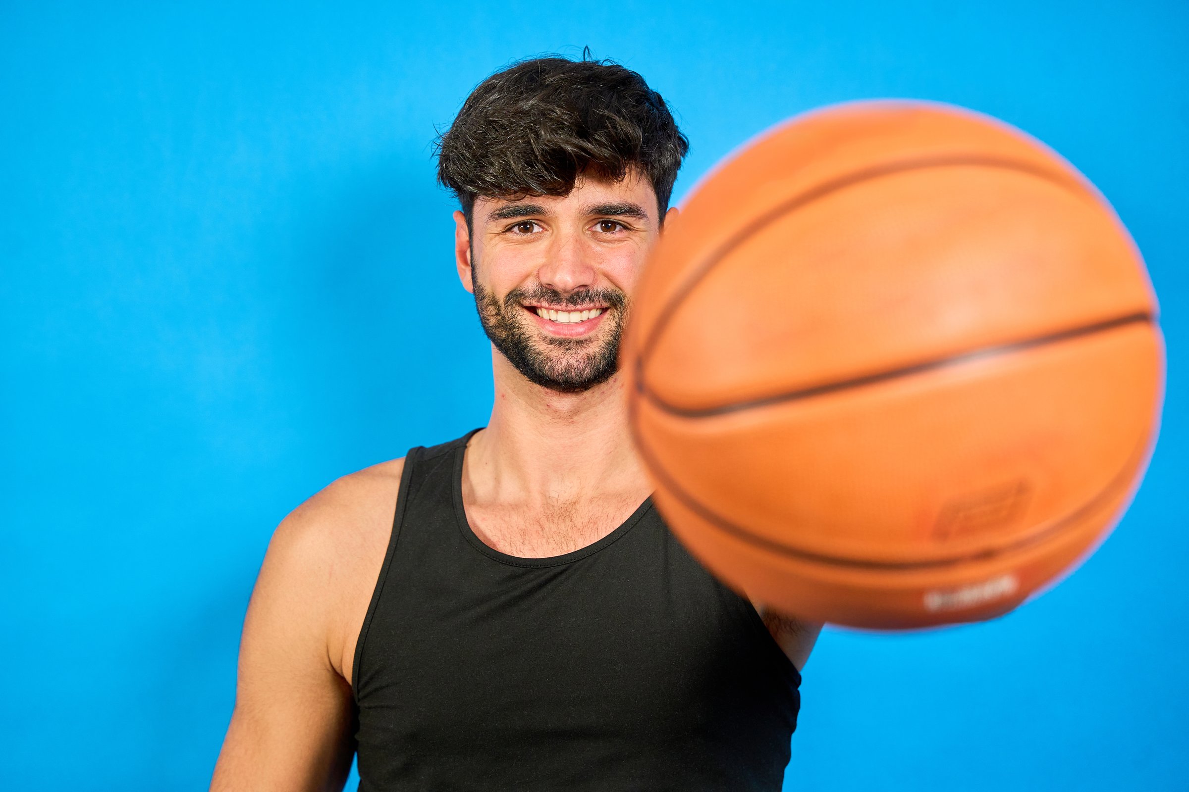 Portrait of a smiling basketball player