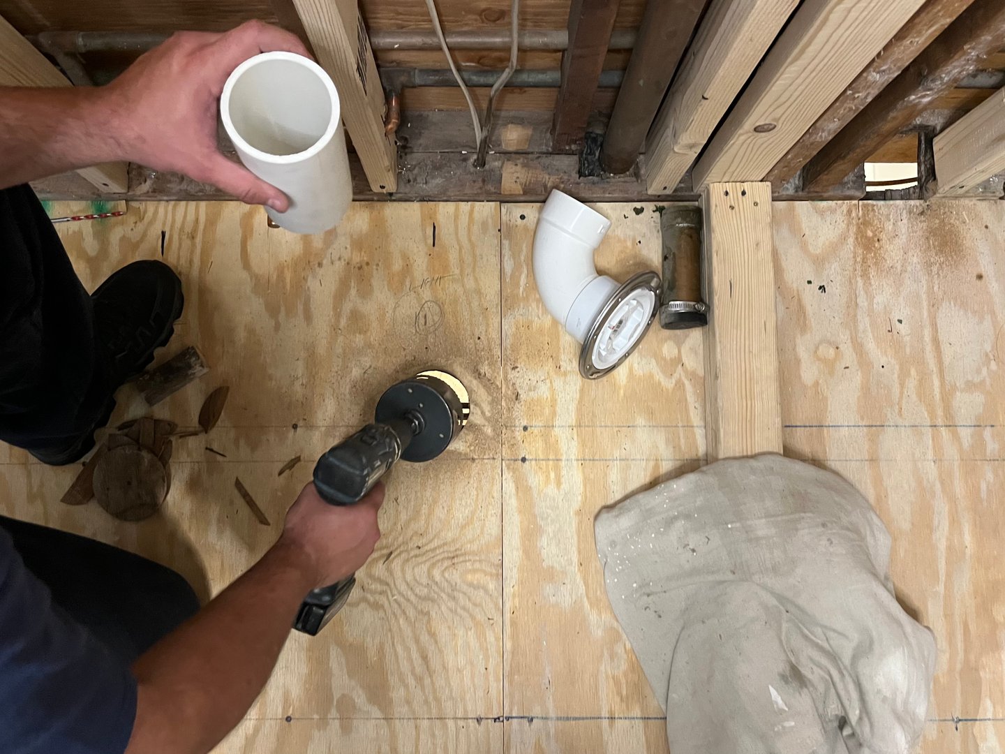 A bathroom that is under construction.