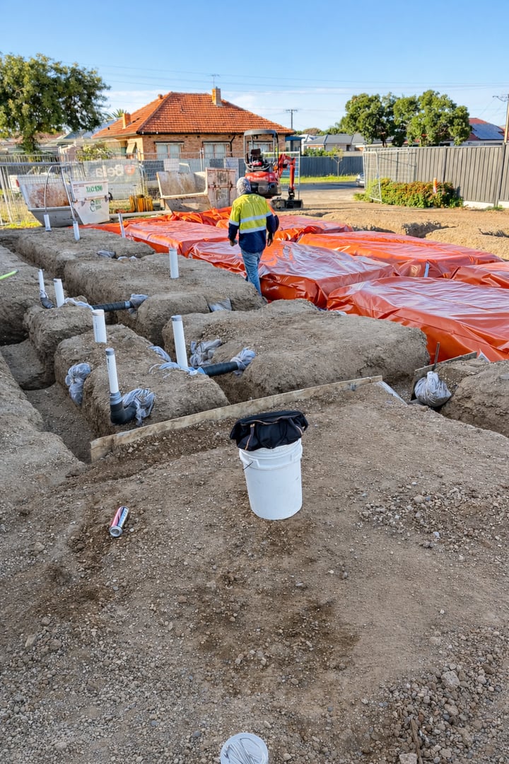 Residential new build plumbing installation Adelaide