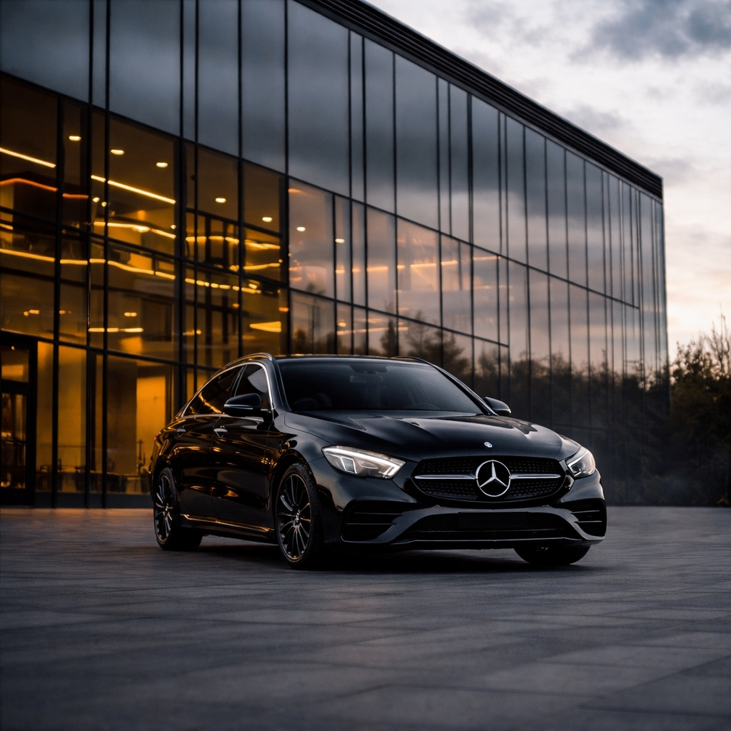 Mercedes Classe E noir professionnel
