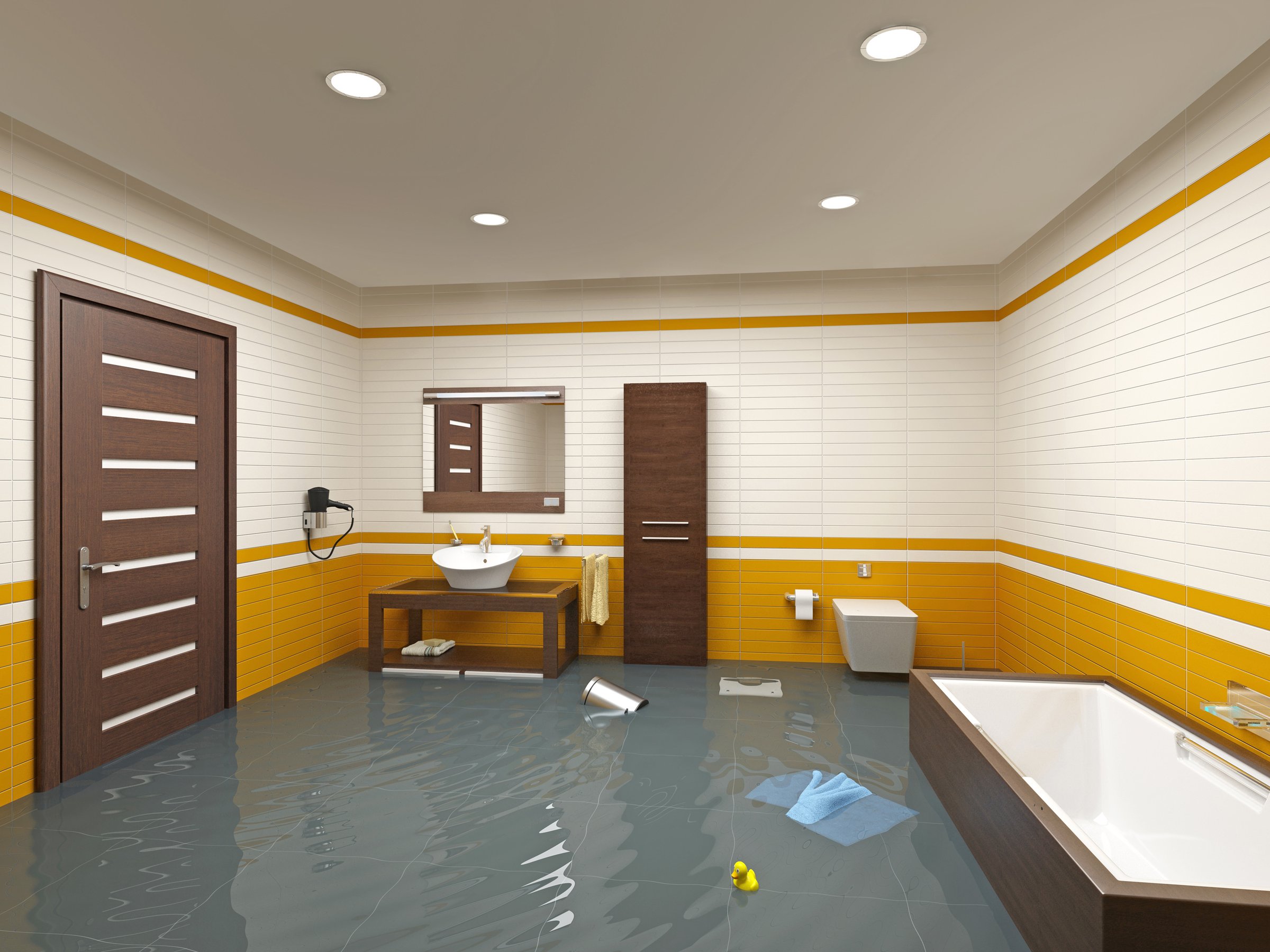 flooding bathroom interior
