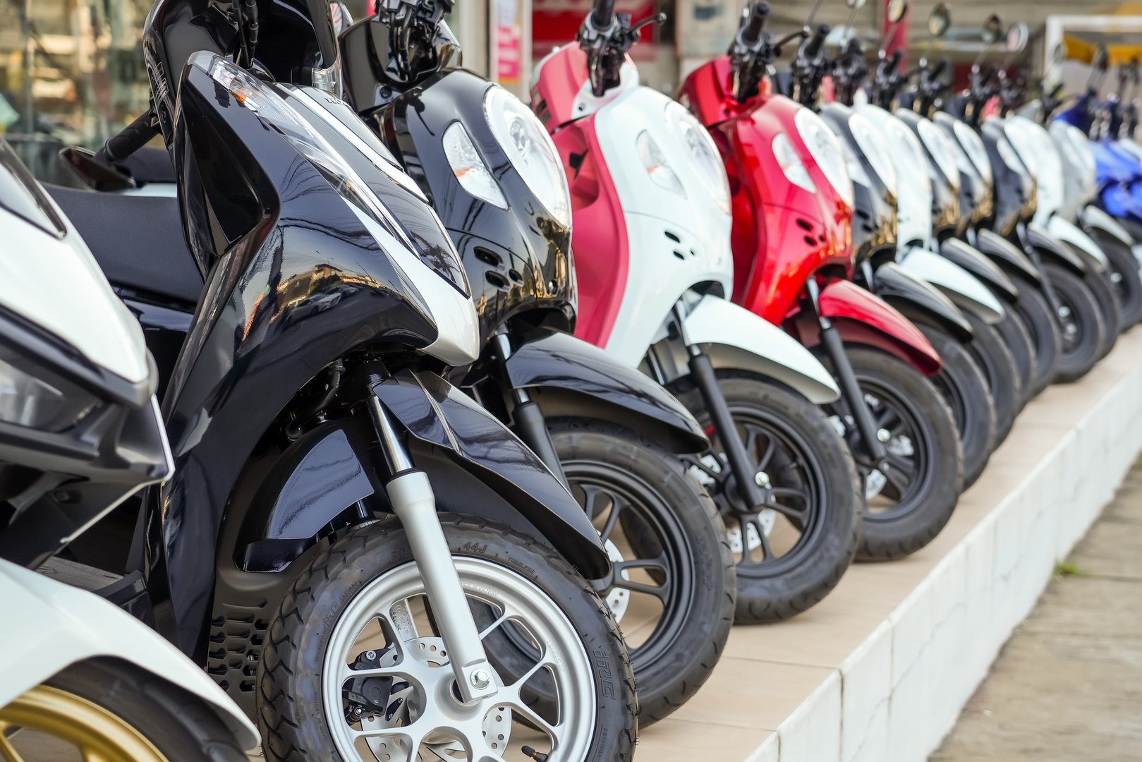 Honda motorcycles at the showroom, popular vehicles. Thailand, Bangkok 28 december 2024.