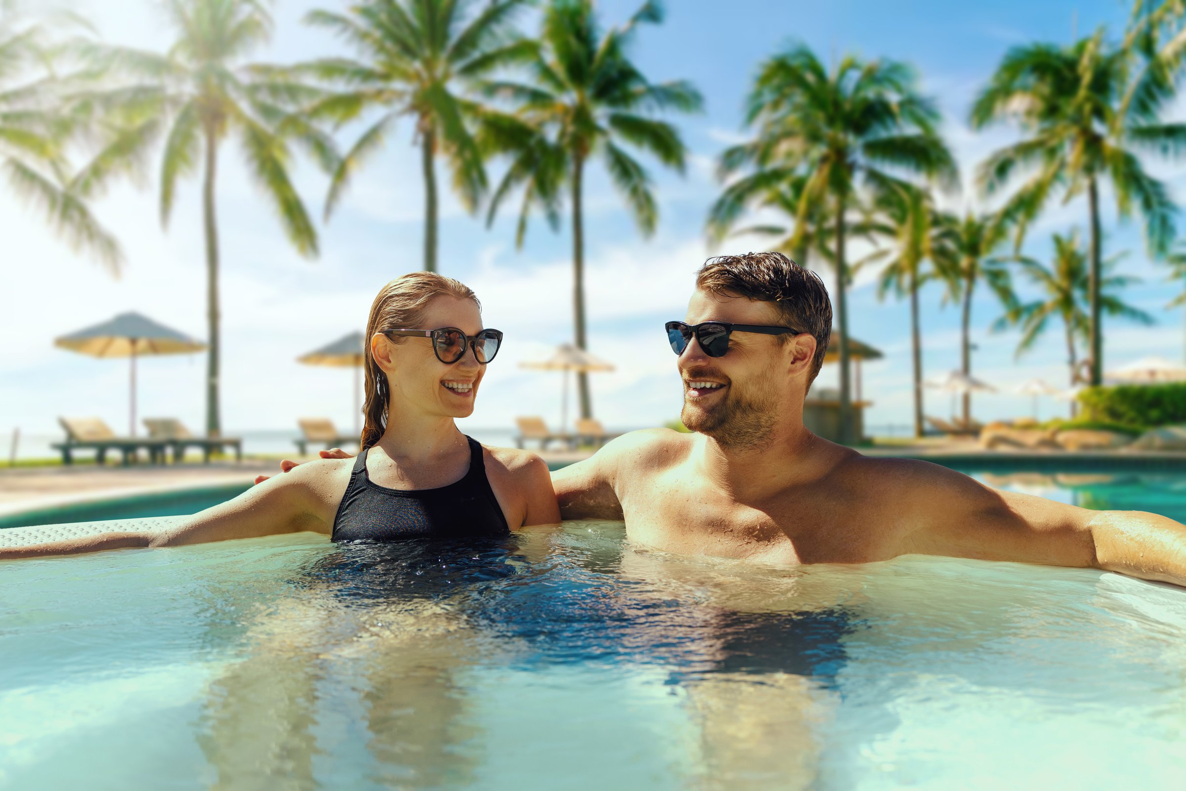 Couple relaxing in luxury spa