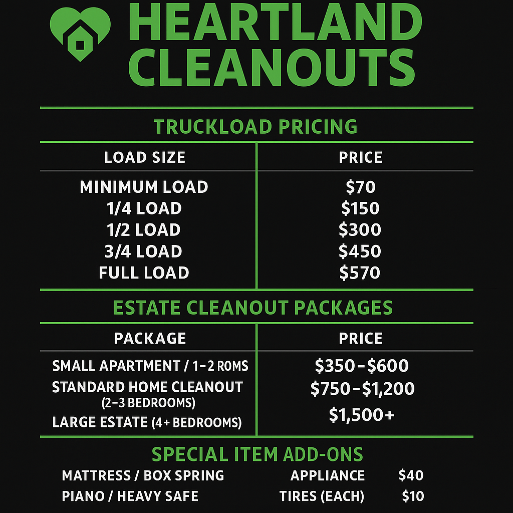 Heartland Cleanouts Pricing Guide