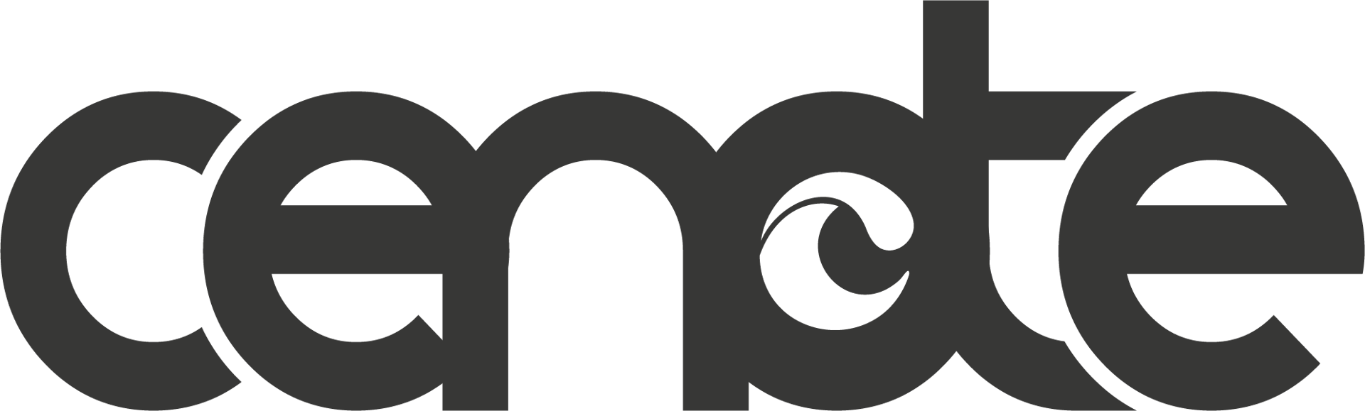Logo with stylized lowercase letters forming the word "cemte" in black.